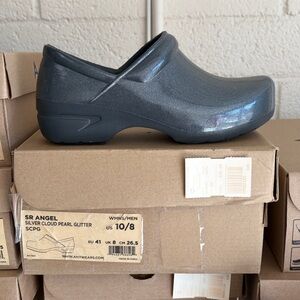 Silver Glitter Clogs-Nursing Shoes